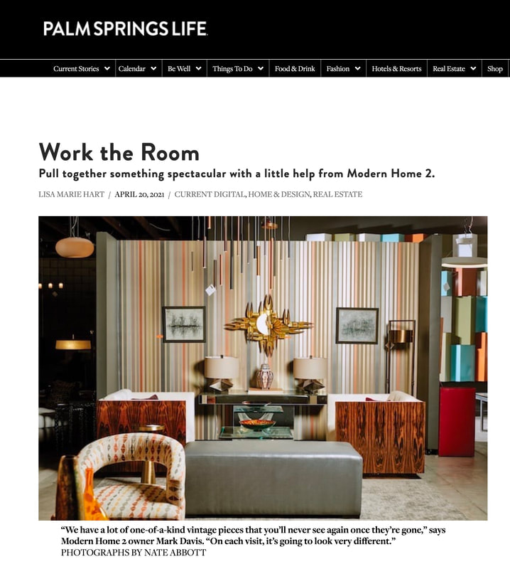 Modern Home 2 Design Showroom Featured in Palm Springs Life Magazine
